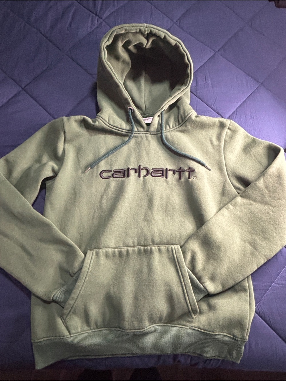Carhartt Olive Green Hoodie with Embroidered Logo